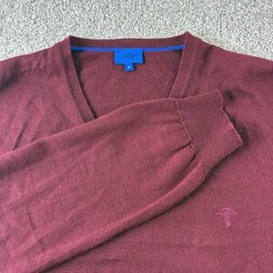 VTG Joop! Mens Medium Damien-1 V Neck Sweater Pullover‎ Burgundy Casual Designer